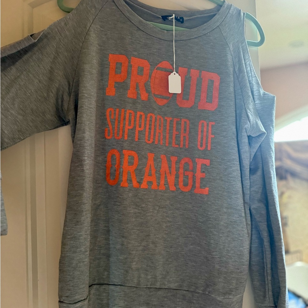 Brand new with tags! Syracuse designer cold shoulder sweatshirt!